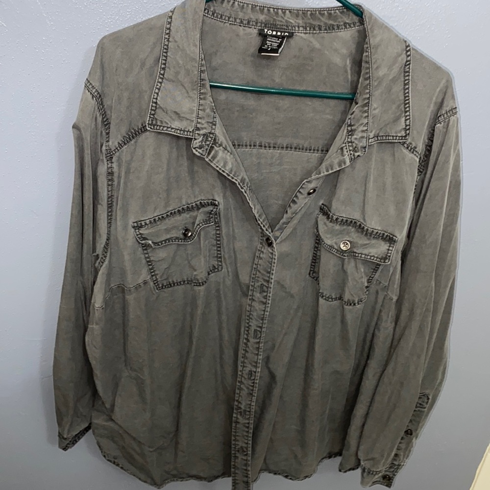 Torrid light denim gray cardigan 4x